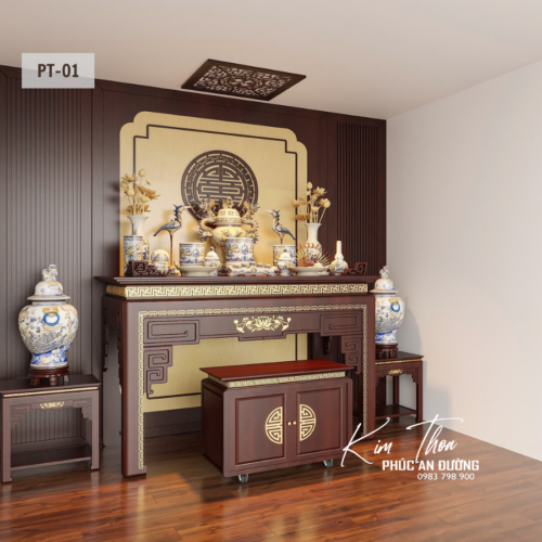 Mẫu phòng thờ gia đình PT-01 thiết kế theo không gian nhà