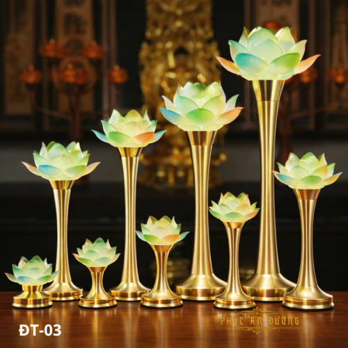 Đèn thờ hoa sen ĐT-03 ánh sáng dịu trang nghiêm
