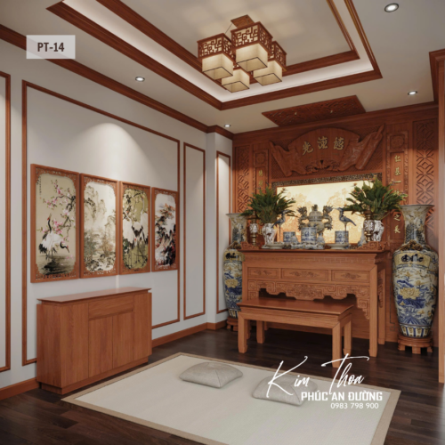 Phòng thờ PT-14 gỗ thiết kế truyền thống
