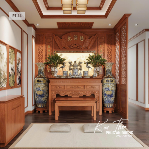 Phòng thờ PT-14 gỗ thiết kế truyền thống