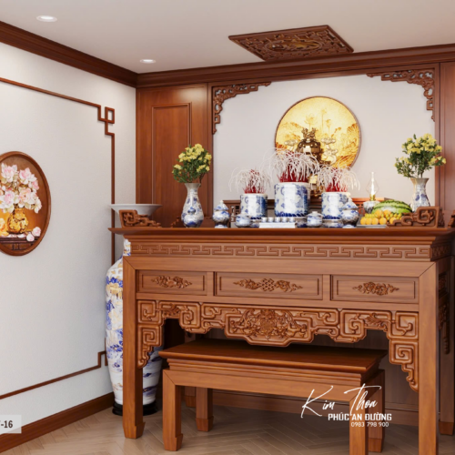 Không gian phòng thờ PT-16 gọn gàng, cân đối