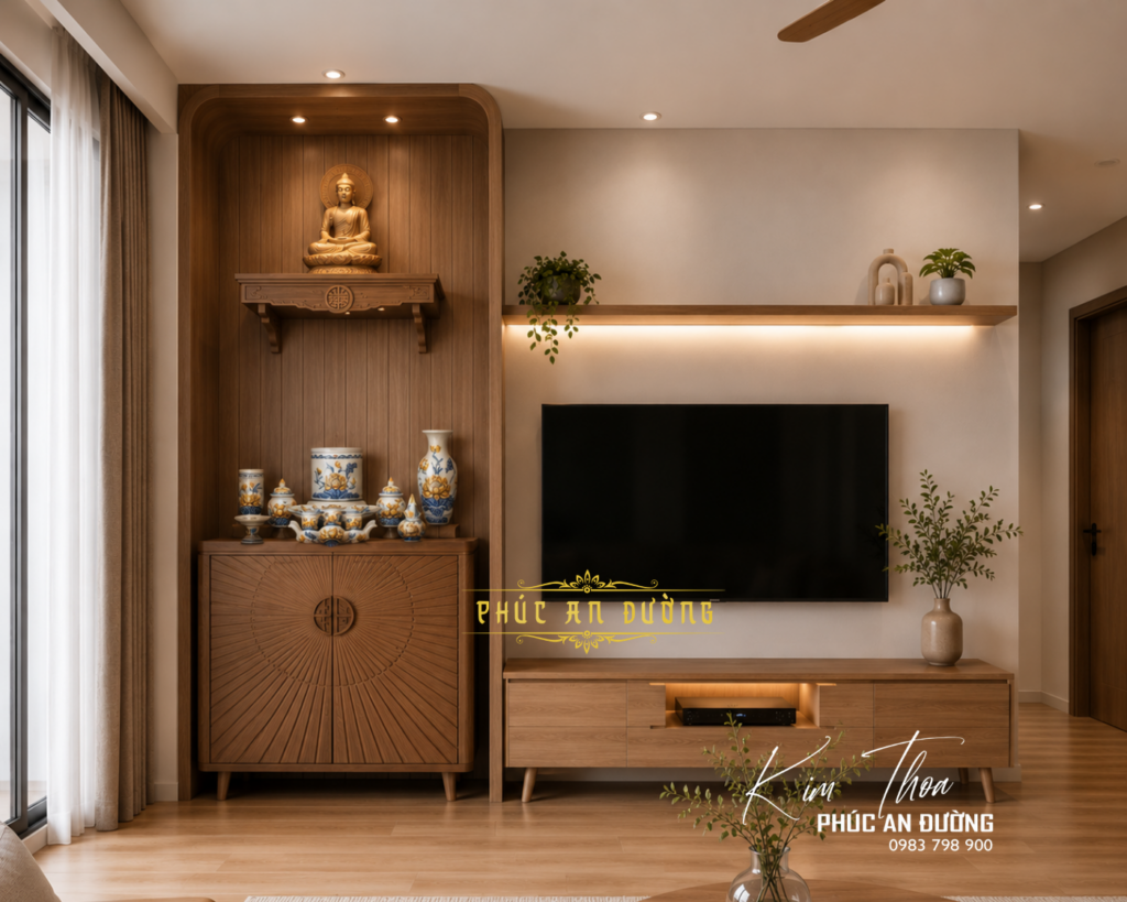 Thiết kế phòng thờ chung cư, phòng thờ chung cư đẹp, phòng thờ căn hộ, bàn thờ chung cư hiện đại, nội thất phòng thờ chung cư, phòng thờ chuẩn phong thủy, thi công phòng thờ chung cư, phòng thờ gỗ tự nhiên, phòng thờ cao cấp, Phúc An Đường.